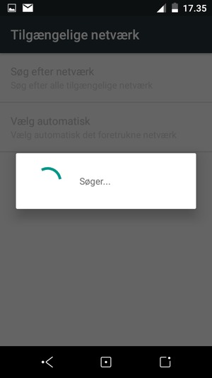 Afvent at søgningen er afsluttet