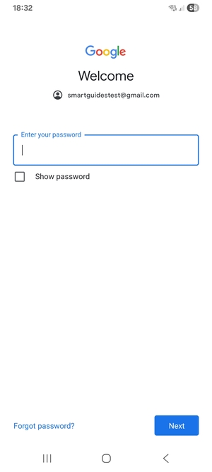 Enter your Gmail password and select Next