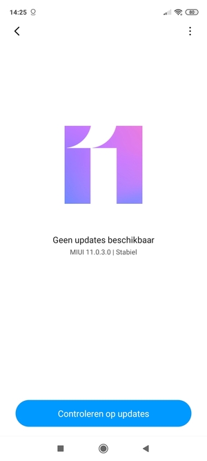 Als uw telefoon up-to-date is, zult u het volgende scherm zien
