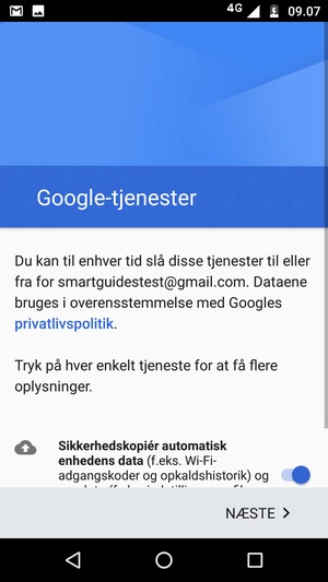 Vælg NÆSTE