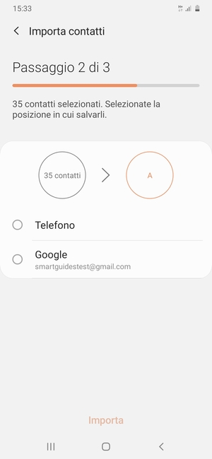 Seleziona il tuo account Google