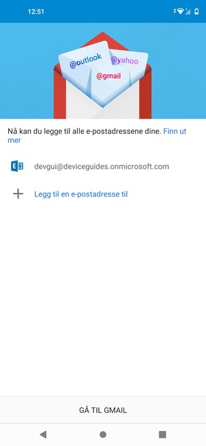 Velg GÅ TIL GMAIL