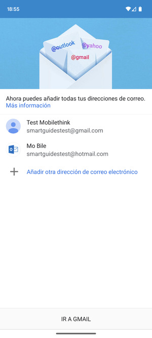 Seleccione IR A GMAIL