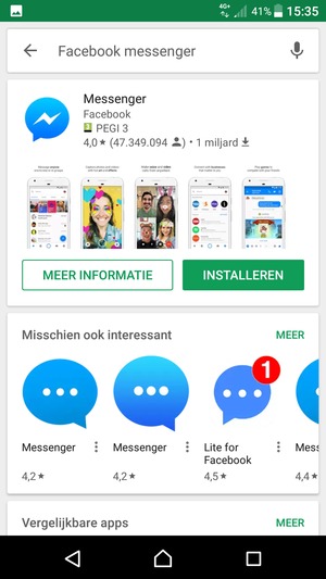 Selecteer de app