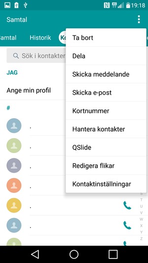 Välj Hantera kontakter