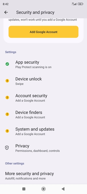 Scroll to and select System and updates