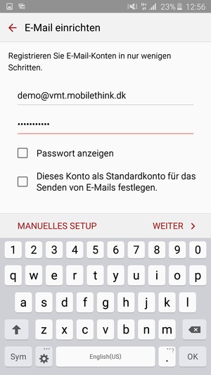 Geben Sie Ihre E-Mail-Adresse und Ihr Passwort ein. Wählen Sie WEITER