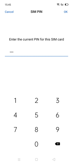Enter Current SIM PIN and select OK