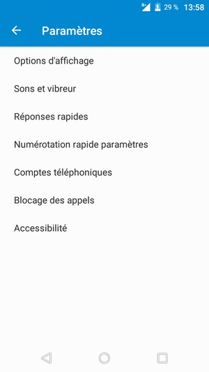 Sélectionnez Comptes téléphoniques