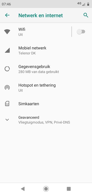 Selecteer Wifi