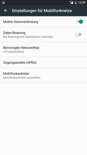 Wählen Sie Bevorzugter Netzwerktyp