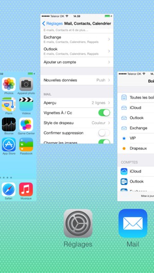 Faites glisser les applis vers le haut pour les fermer. Ceci économisera la batterie.