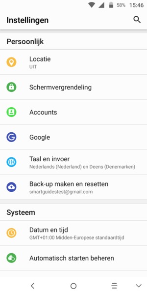 Scroll naar en selecteer Schermvergrendeling