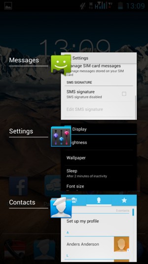 Swipe apps to the right to close them