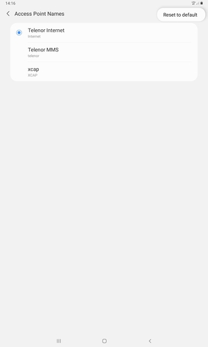 Select Reset to default