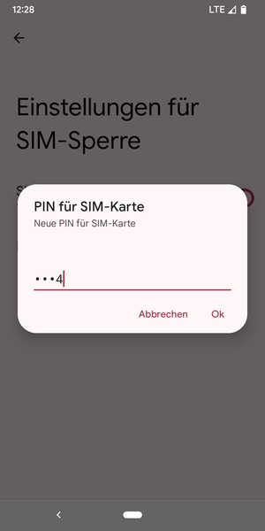 Geben Sie Ihre Neue PIN für SIM-Karte ein und wählen Sie OK