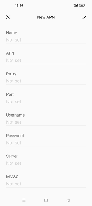 Enter Internet information
