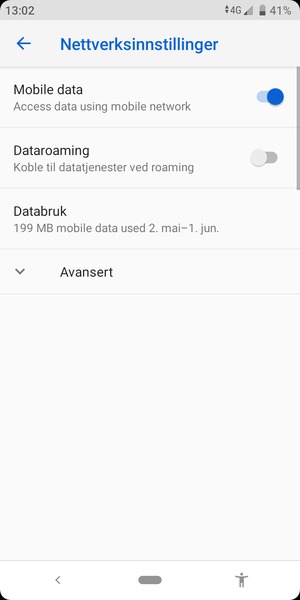 For å bytte nettverk hvis det oppstår nettverksproblemer, velg Avansert