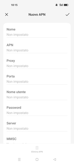 Inserisci informazioni MMS