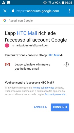 Seleziona CONSENTI