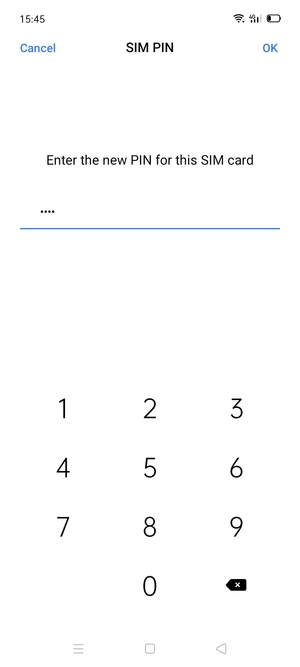 Enter your New SIM PIN and select OK
