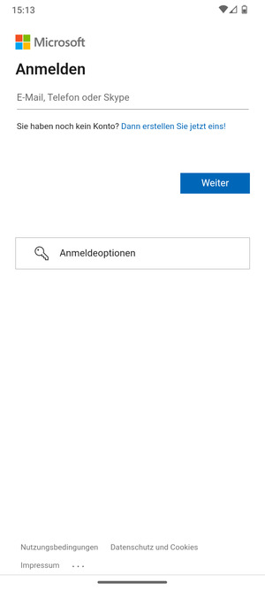 Geben Sie Ihre E-Mail-Adresse ein und wählen Sie Weiter