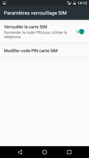 Sélectionnez Modifier code PIN carte SIM