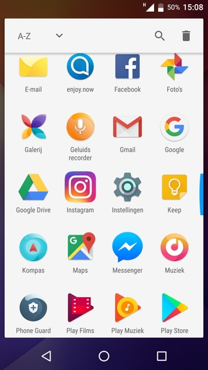 Scroll naar en selecteer Instellingen
