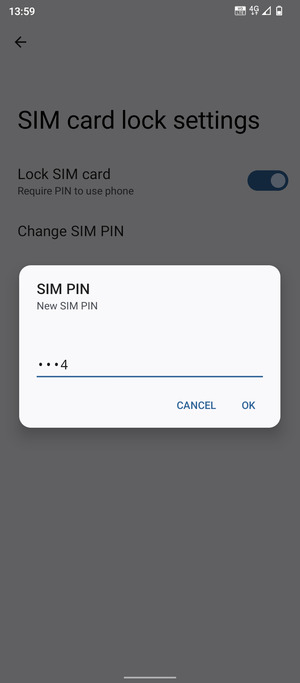Enter your New SIM PIN and select OK