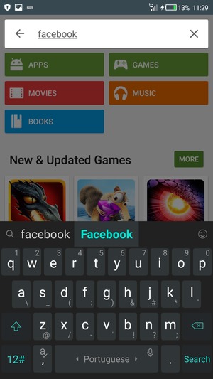 Enter the app name and select Search