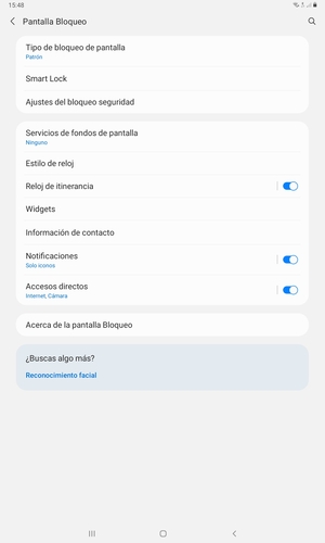 La tablet ha sido asegura con un bloqueo de pantalla