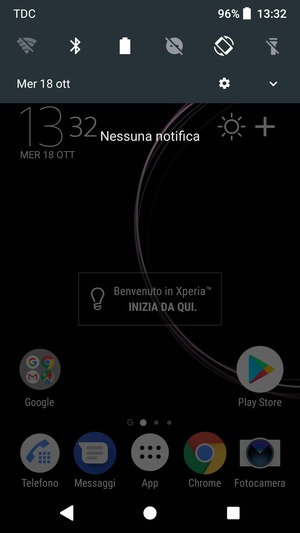 Scorri nuovamente verso il basso il menu in alto