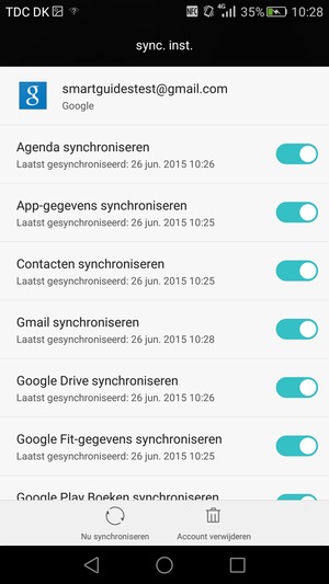 Selecteer Nu synchroniseren