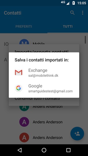 Seleziona il tuo account Google