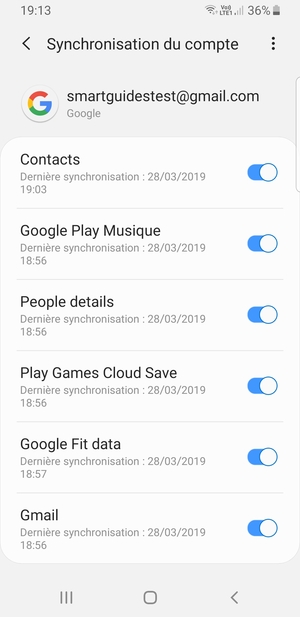 Sélectionnez le bouton du Menu