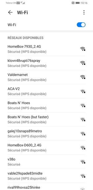 Sélectionnez le réseau sans fil auquel vous souhaitez vous connecter