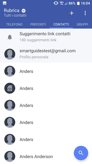 Seleziona il tasto Menu