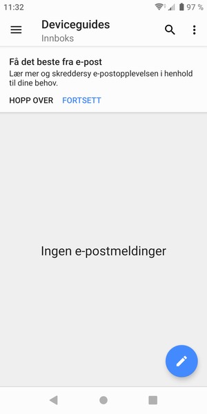 Kontoen er klar til bruk