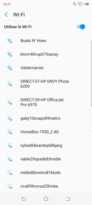 Sélectionnez le réseau sans fil auquel vous souhaitez vous connecter