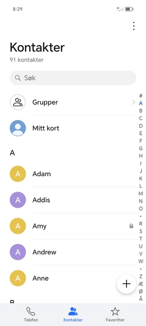 Velg menyknappen