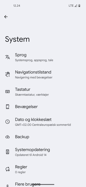Vælg Systemopdatering