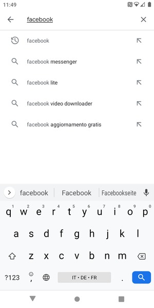 Inserisci il nome dell'app e seleziona Ricerca