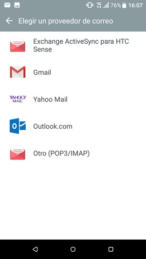 Seleccione Outlook.com (Hotmail)