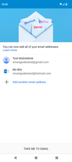 Select TAKE ME TO GMAIL