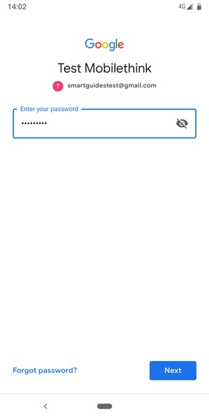 Enter your password and select Next