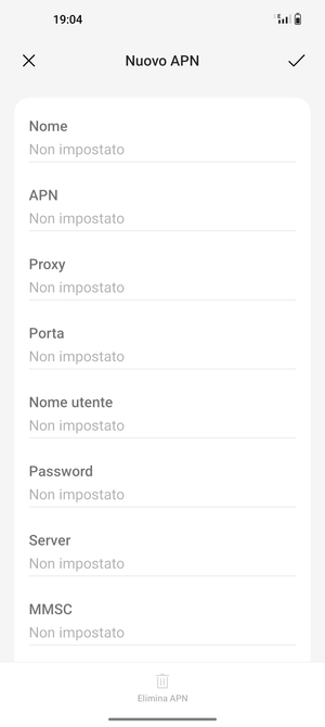 Inserisci informazioni MMS
