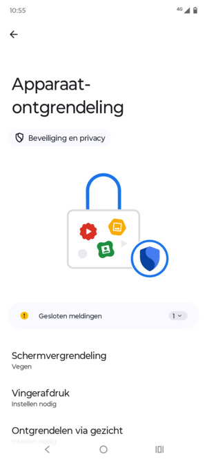 Selecteer Schermvergrendeling