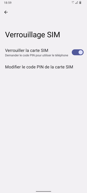Sélectionnez Modifier le code PIN de la carte SIM