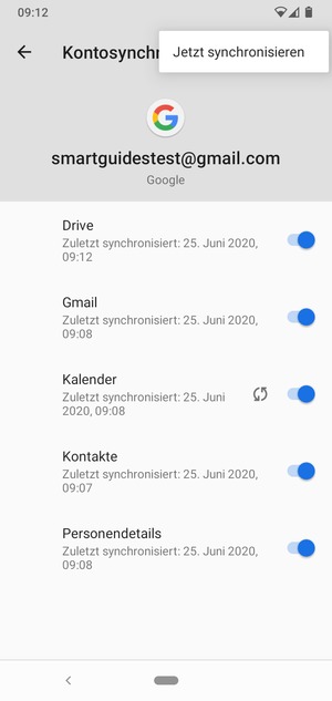 Wählen Sie Jetzt synchronisieren