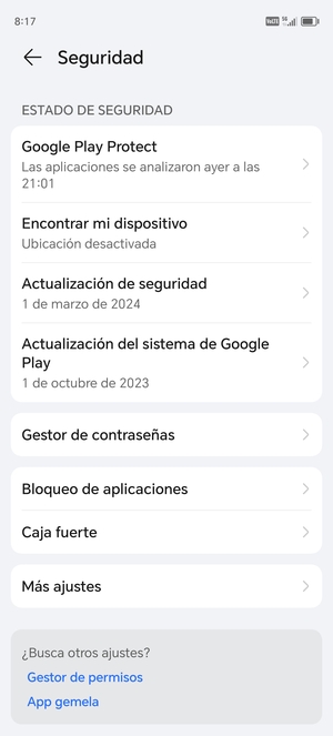 Seleccione Más ajustes